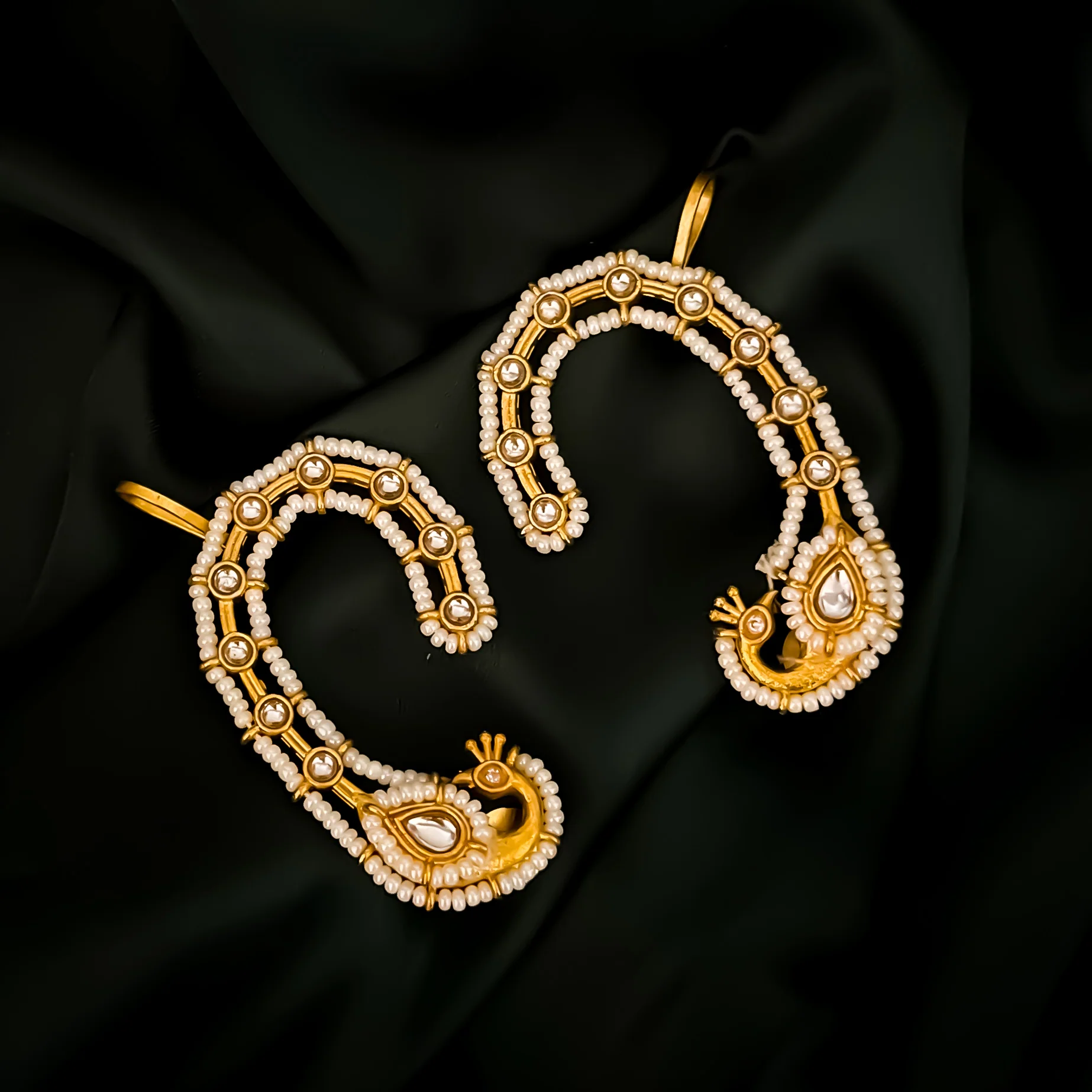 Sandhya Premium Kashmiri Brass Earcuff Earrings - Golden - Image 3