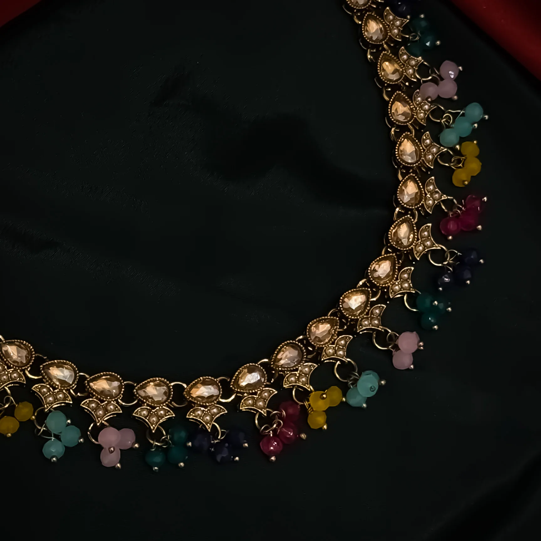 Kusha Reverse AD Sleek Necklace Set - Multi - Image 4