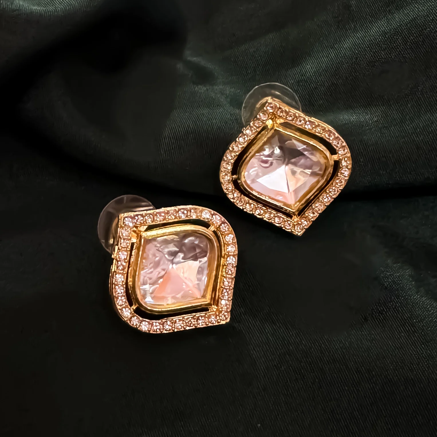 Abby Polki Look Alike Stud Earrings - Image 3