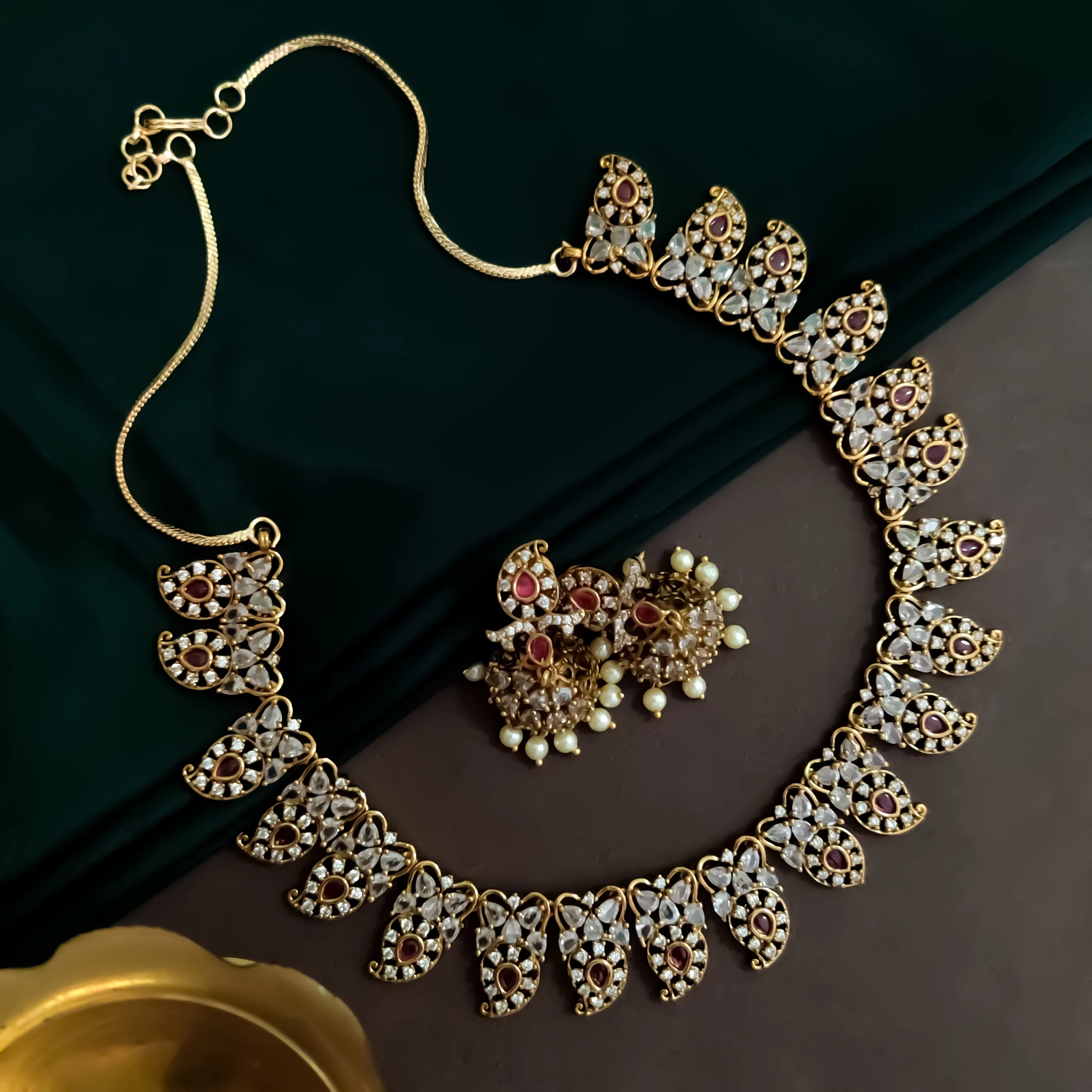 Anaya Premium Diamond Necklace Set - Image 4