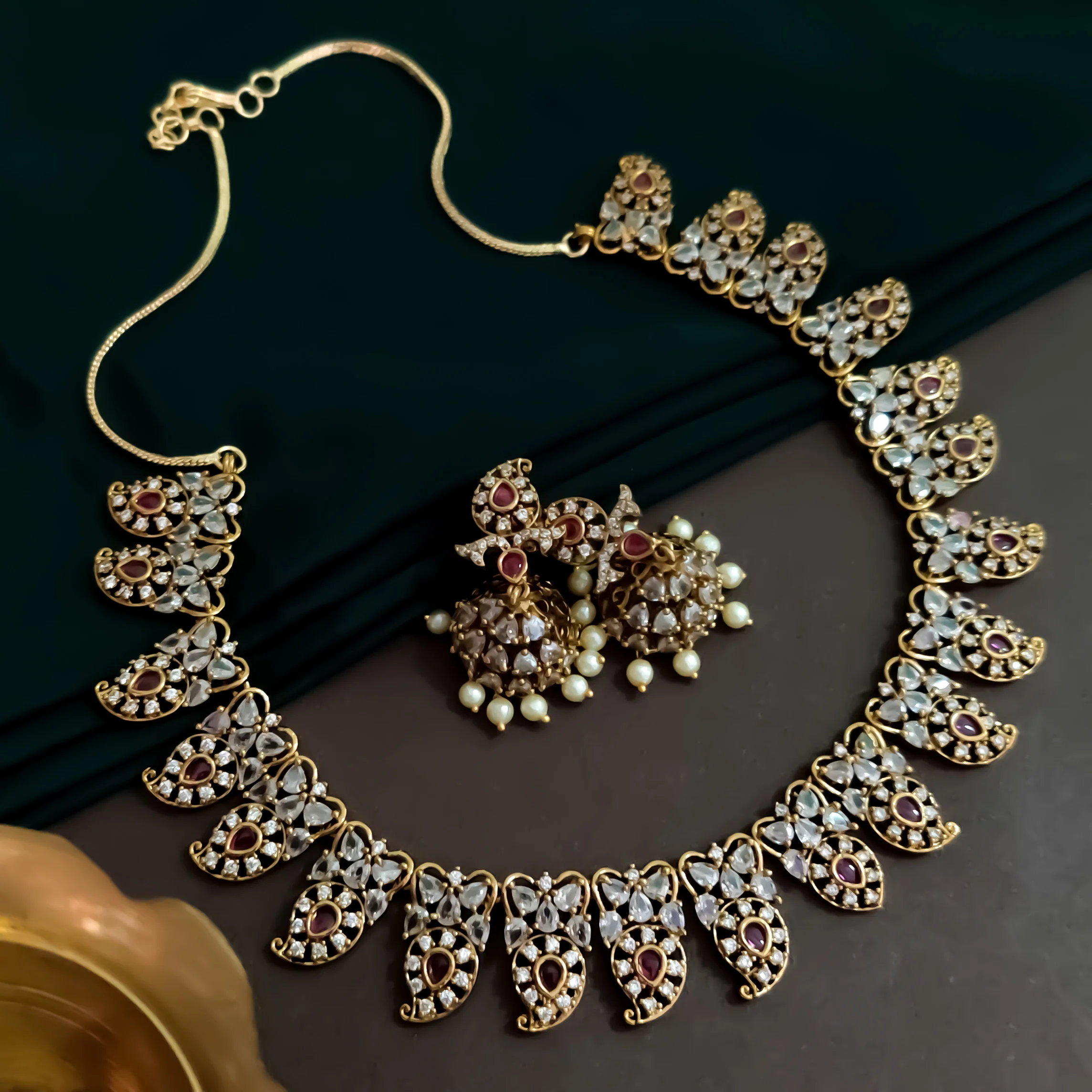 Anaya Premium Diamond Necklace Set - Image 5