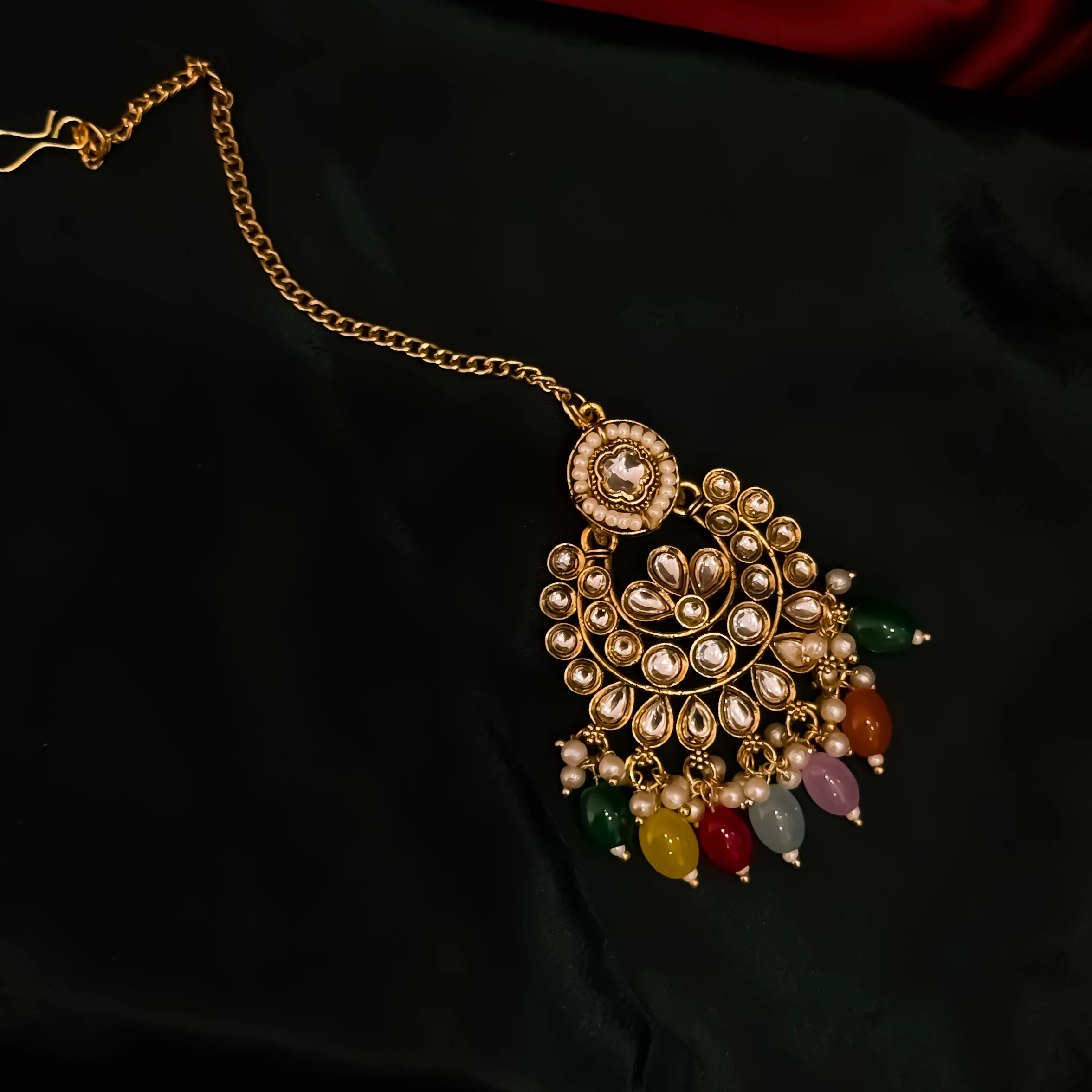 Meethika Pearl Kundan Necklace Set - Multi - Image 4