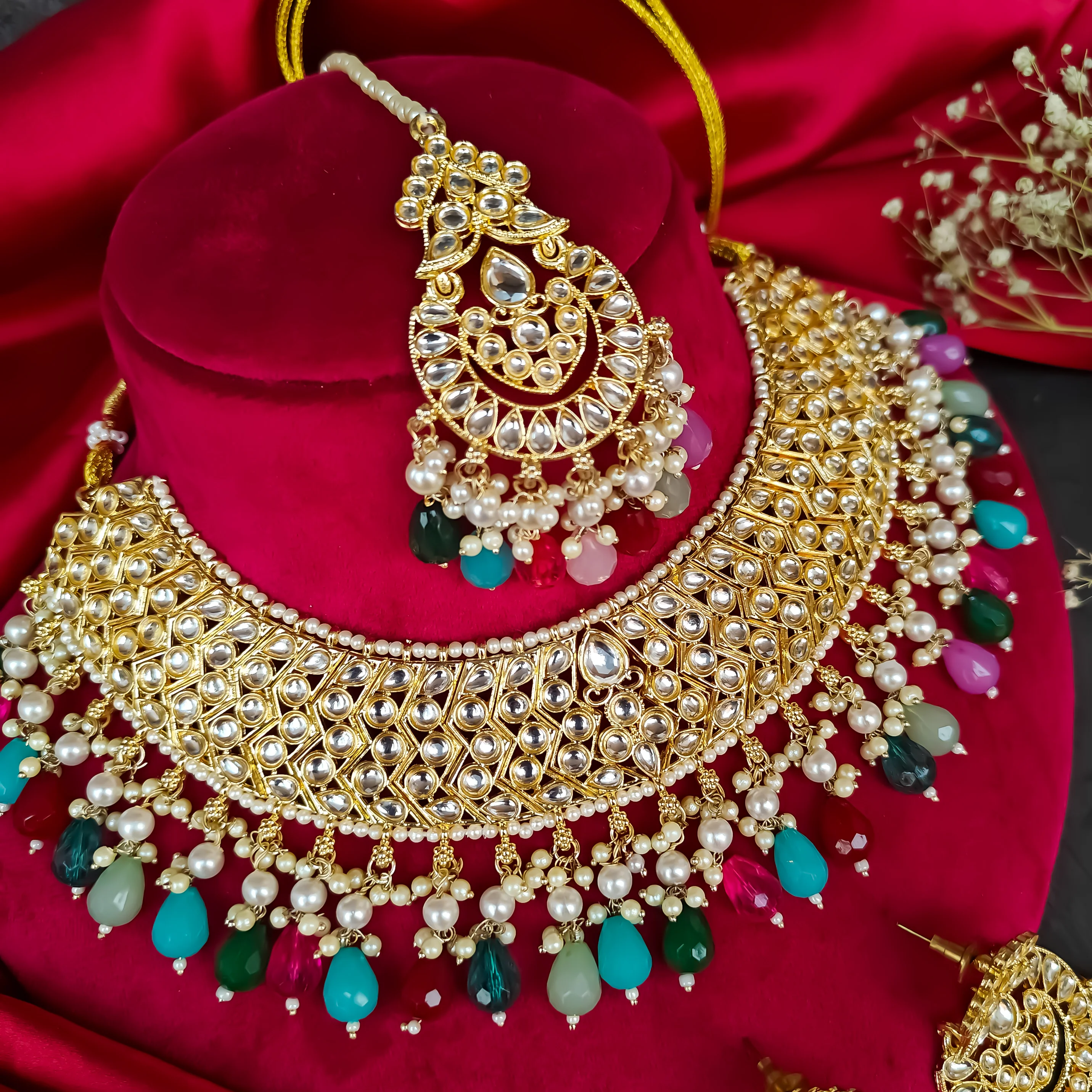 Jasleen Dabi Kundan Necklace Set - Multi - Image 3