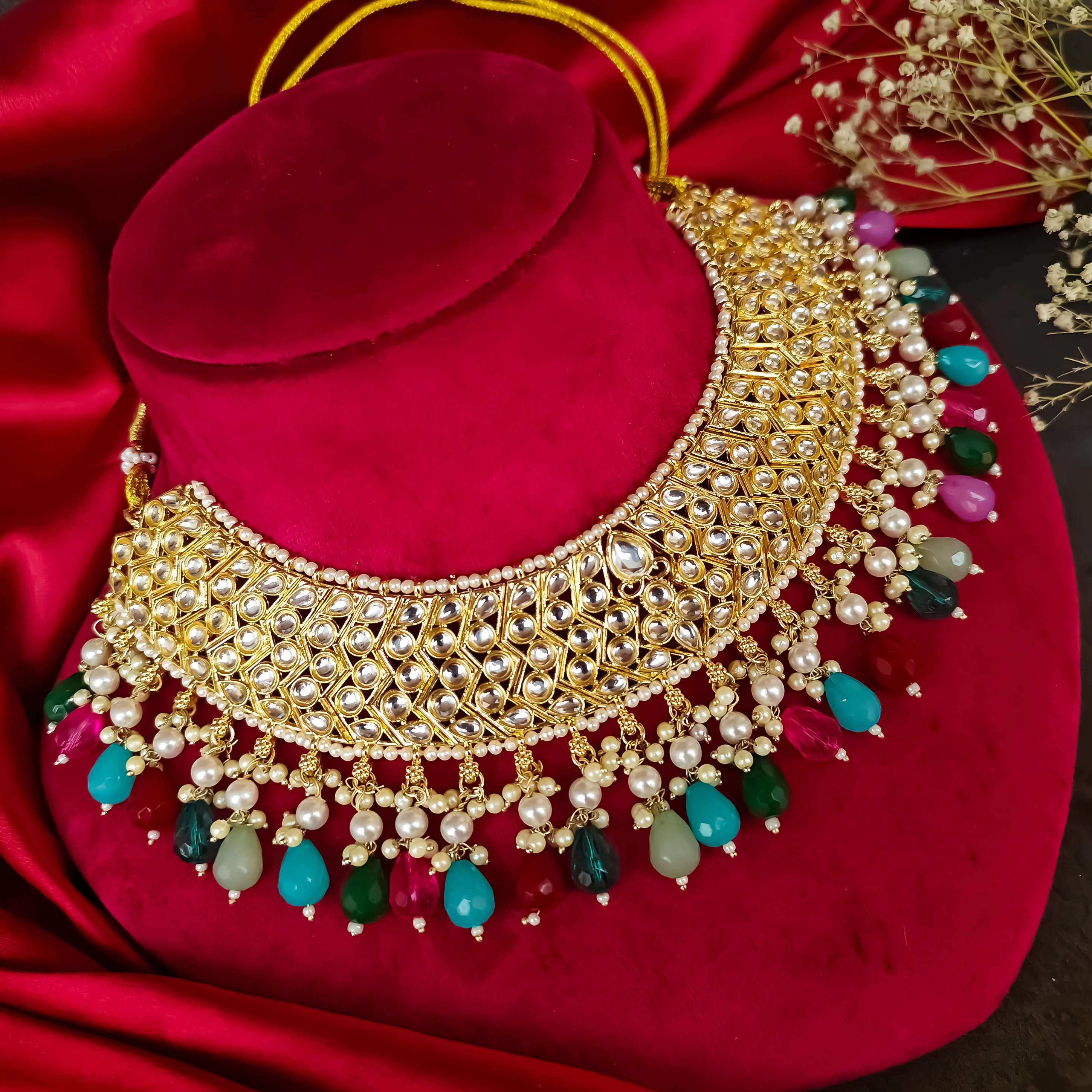 Jasleen Dabi Kundan Necklace Set - Multi - Image 6