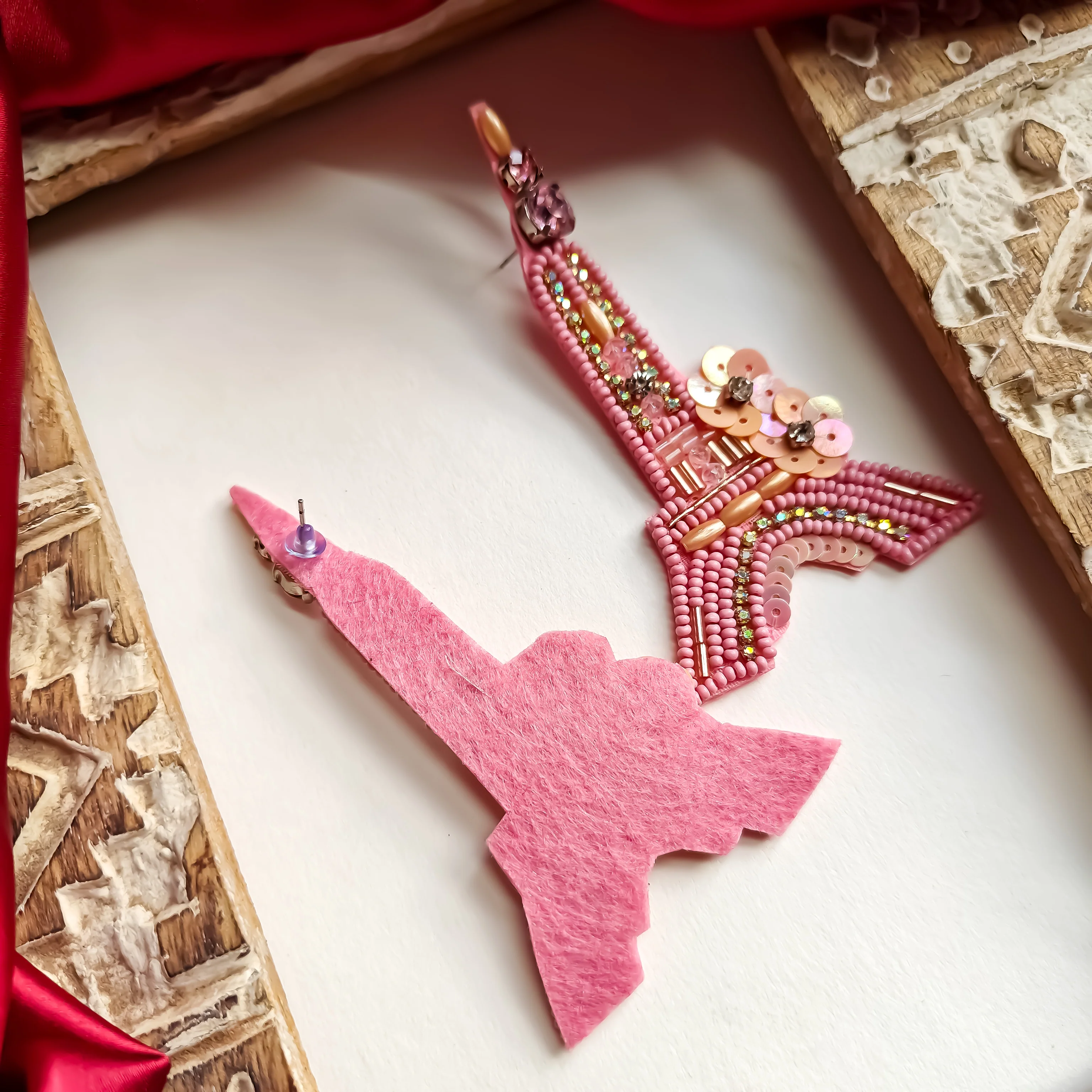 Flaunt Eiffel Tower Hand Embroidered Earrings - Image 5