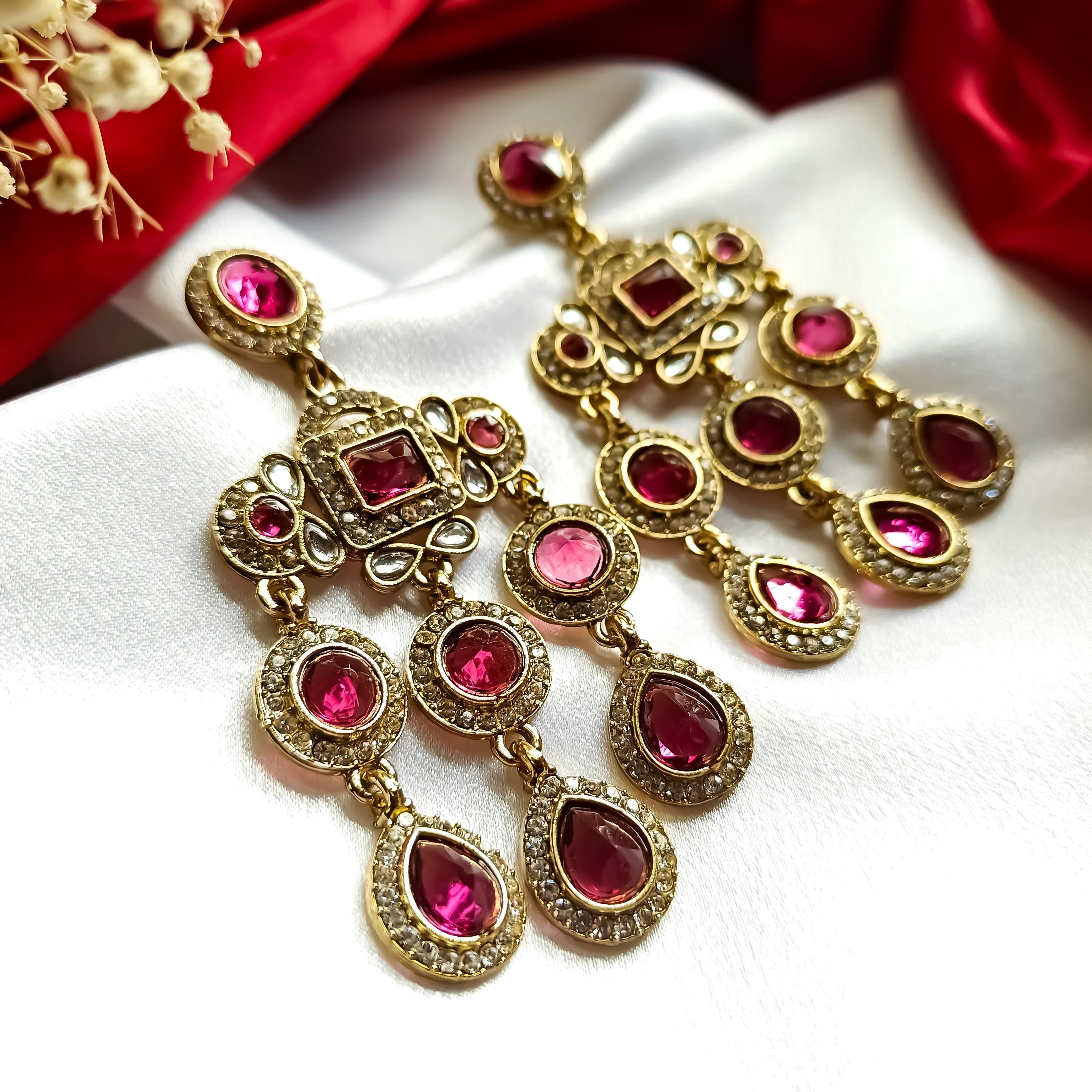 Davi Dangler Earrings - Wine - Image 3