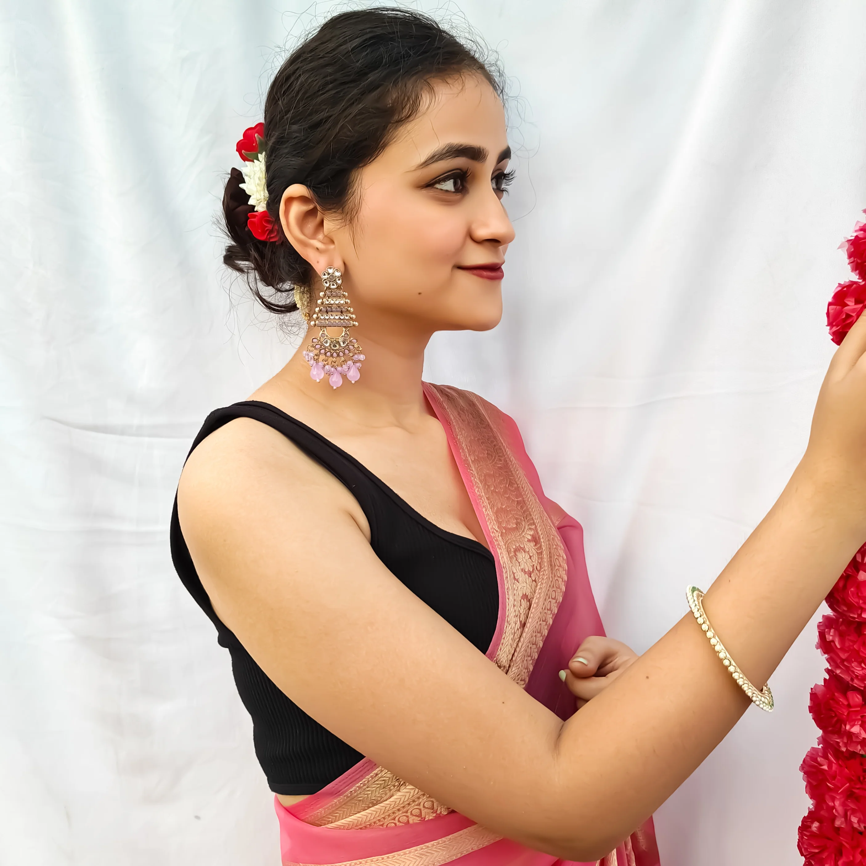 Kuhu Designer Earrings -Lavender - Image 3