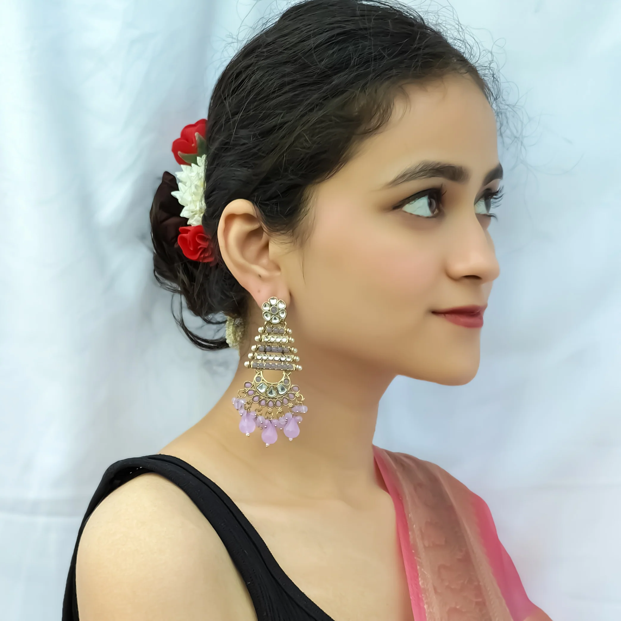 Kuhu Designer Earrings -Lavender - Image 5