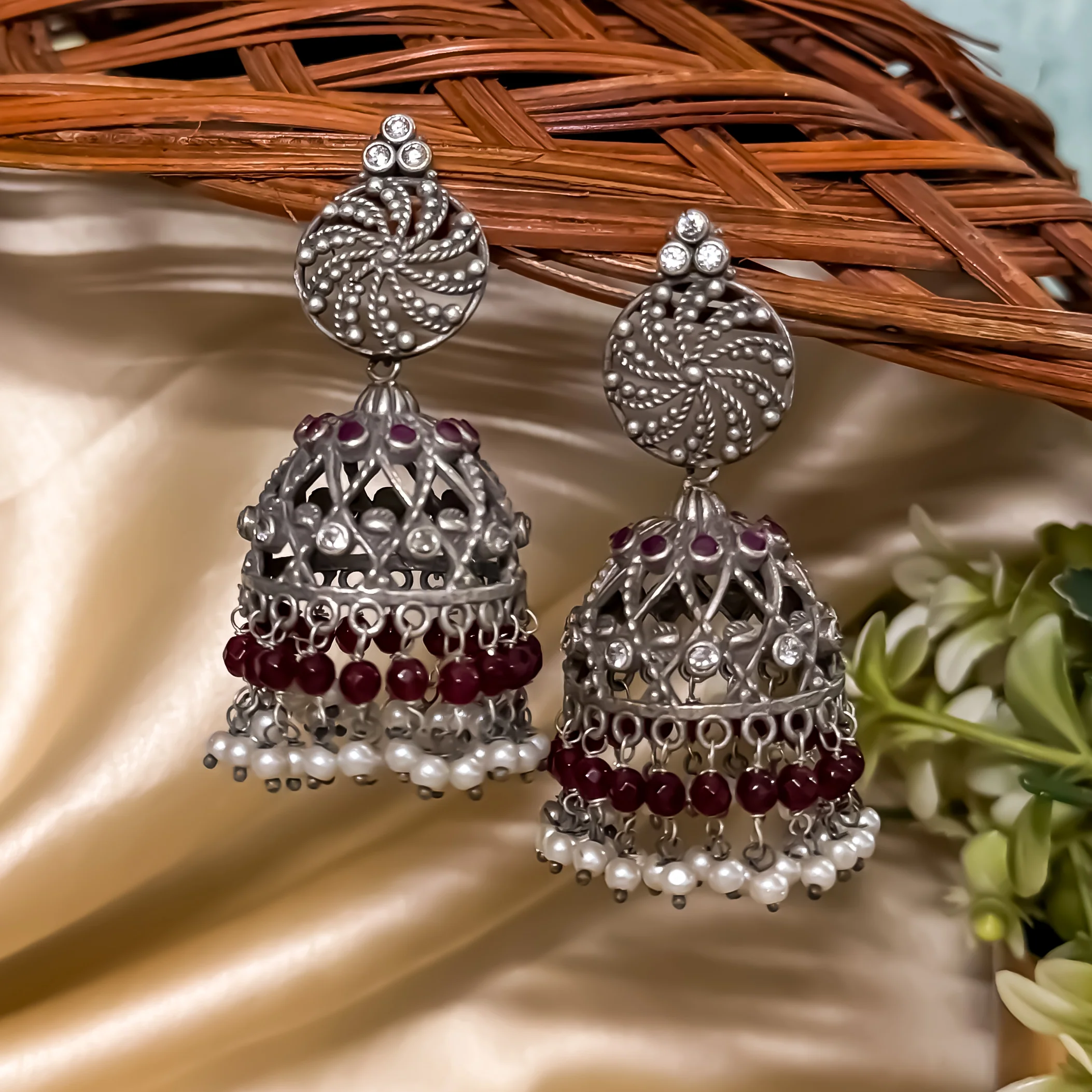 Lekhi Sla Brass Jhumka Earring - Image 3