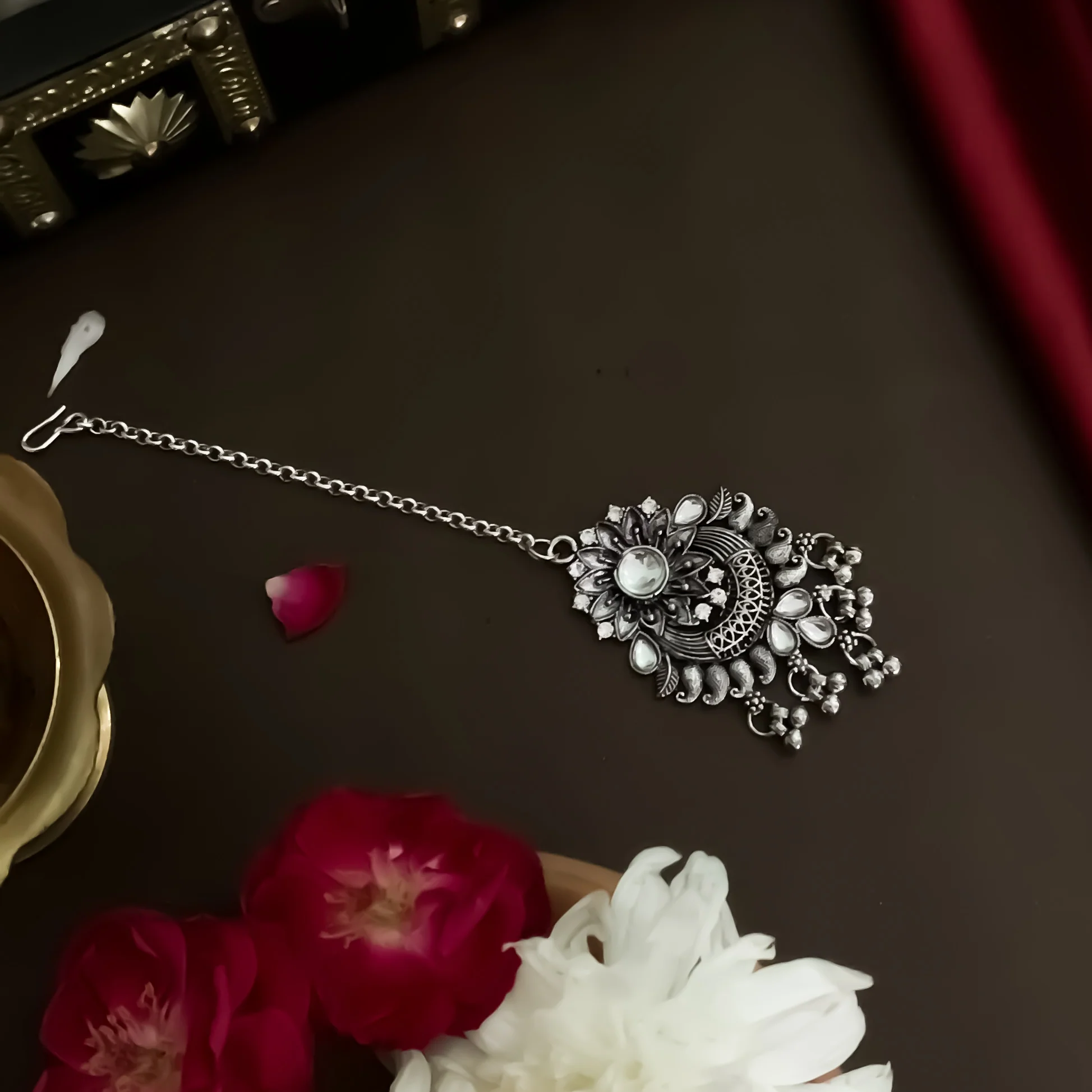 Meenakshi Silver Maang Teeka - Image 3