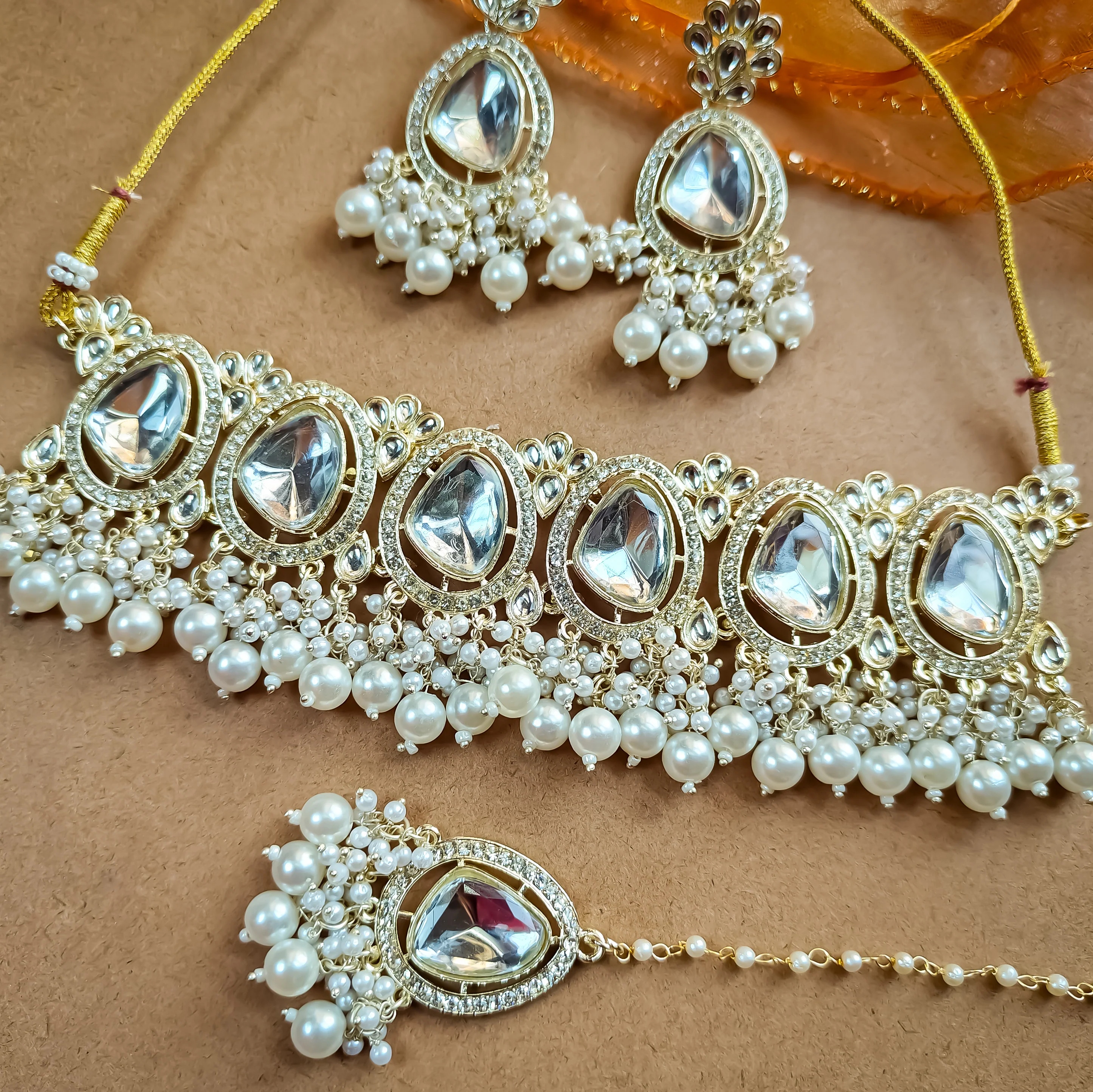 Mehran Kundan Necklace Sets- Golden - Image 3