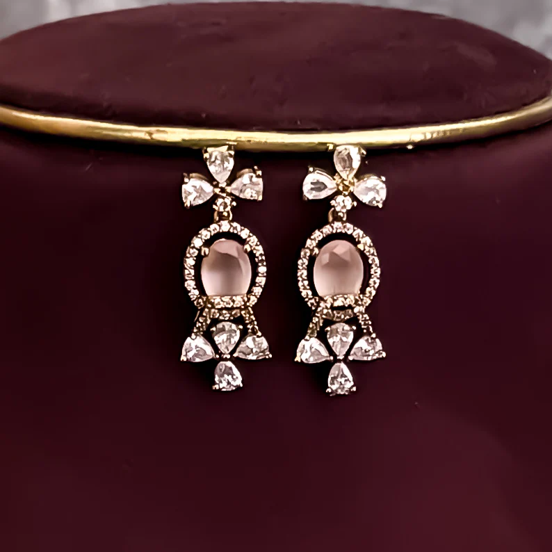 Nisa Navratan AD Necklace Set - Multi - Image 4
