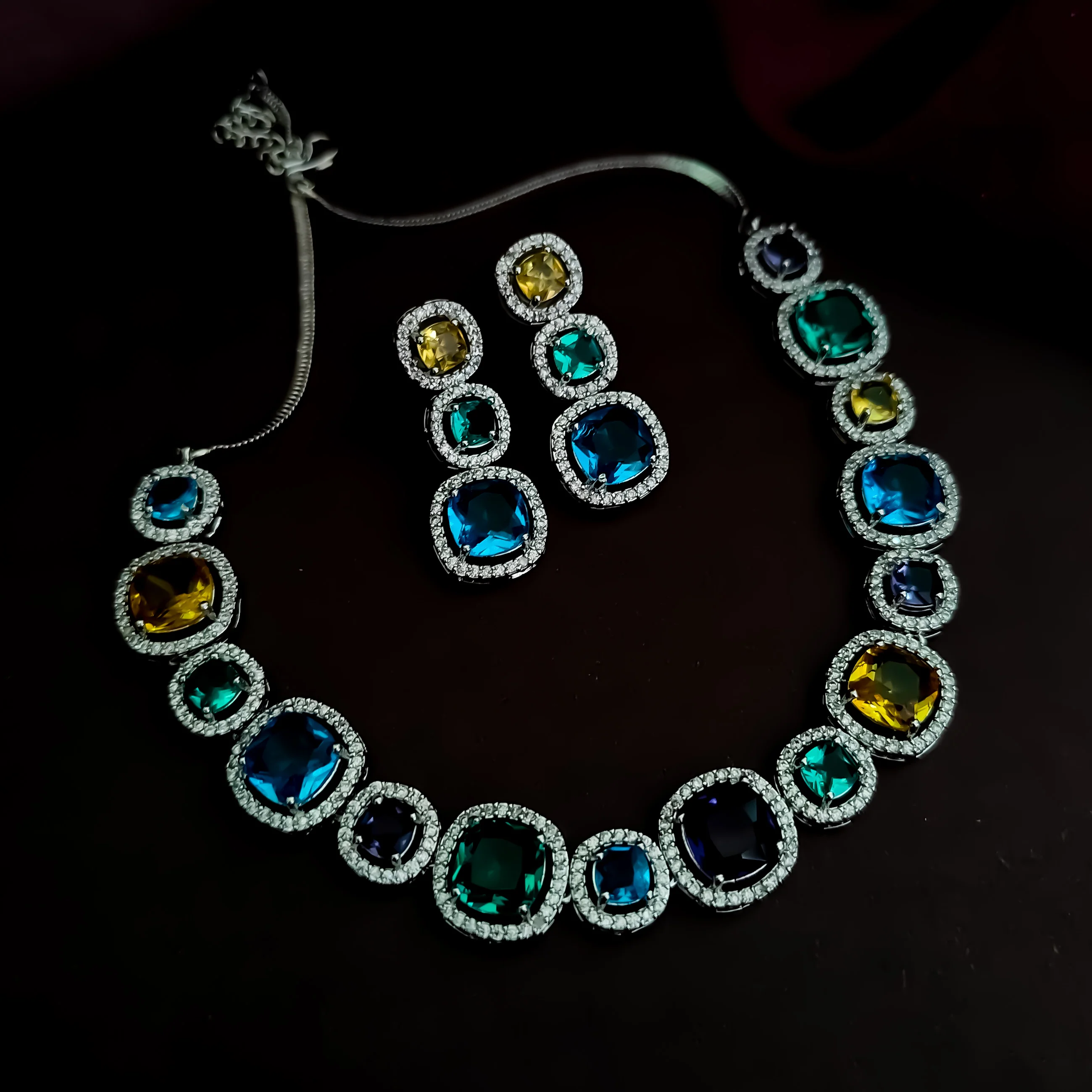 Rhea AD Necklace Set - Multi (Assorted Ad Colors ) - Image 3