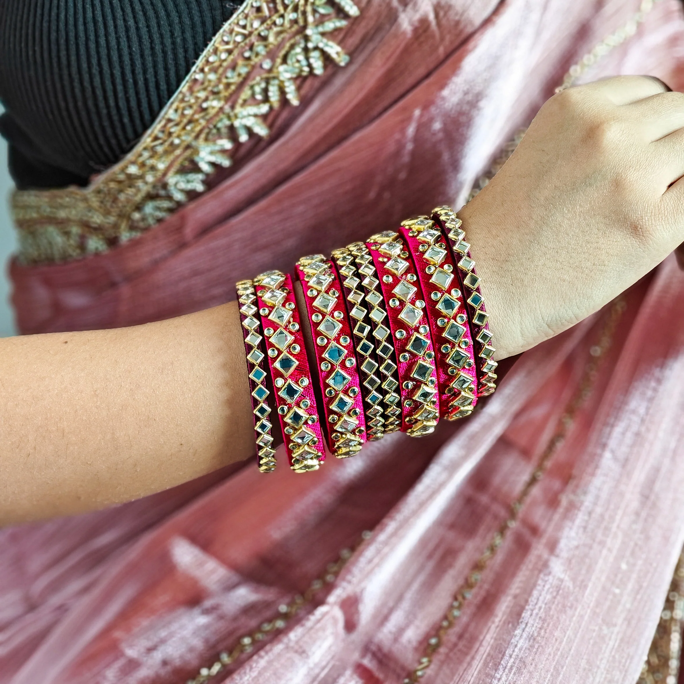 Sehnaz Silk Thread Bangle Set - Image 4