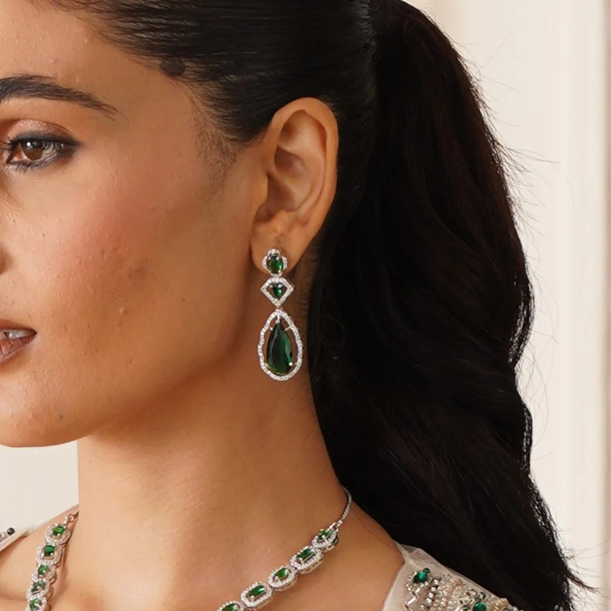 Sophie AD Necklace Set - Emerald Green - Image 4