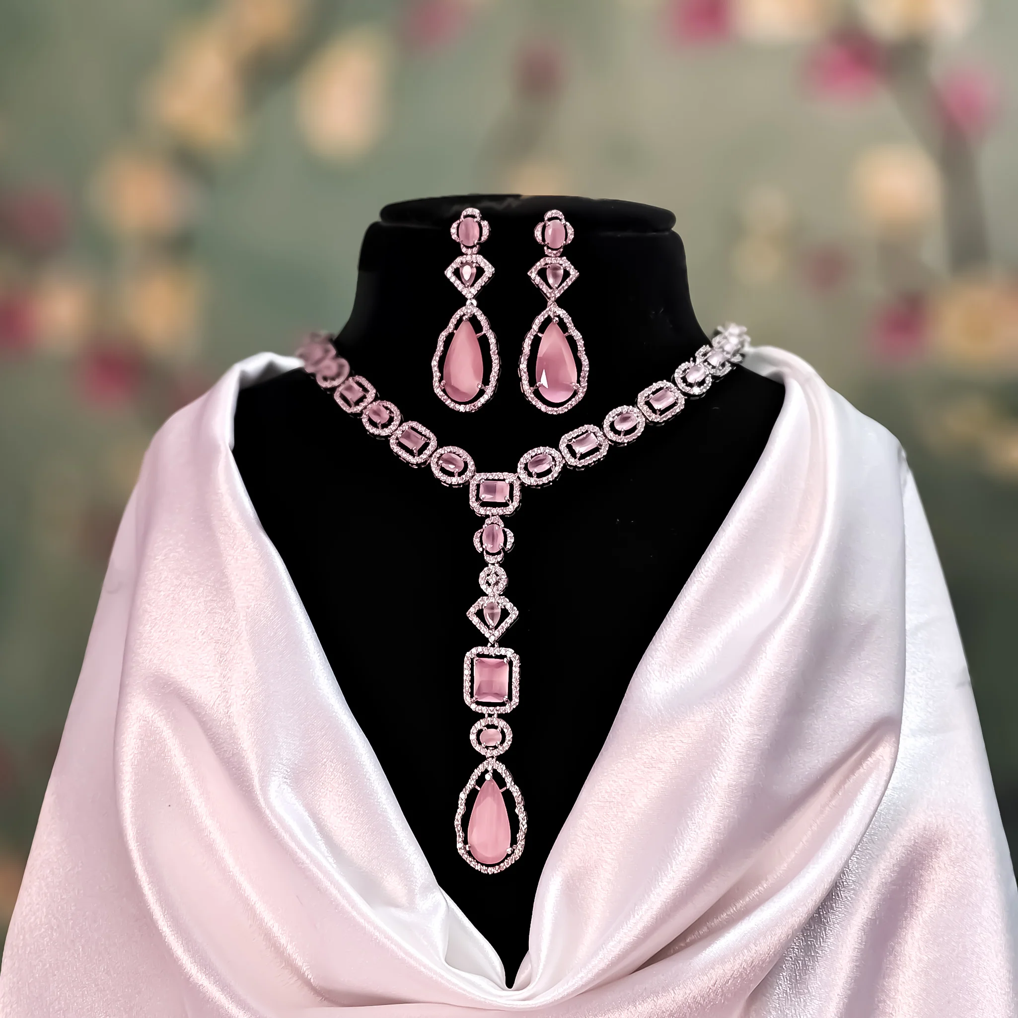 Sophie AD Necklace Set - Pastel Pink - Image 4