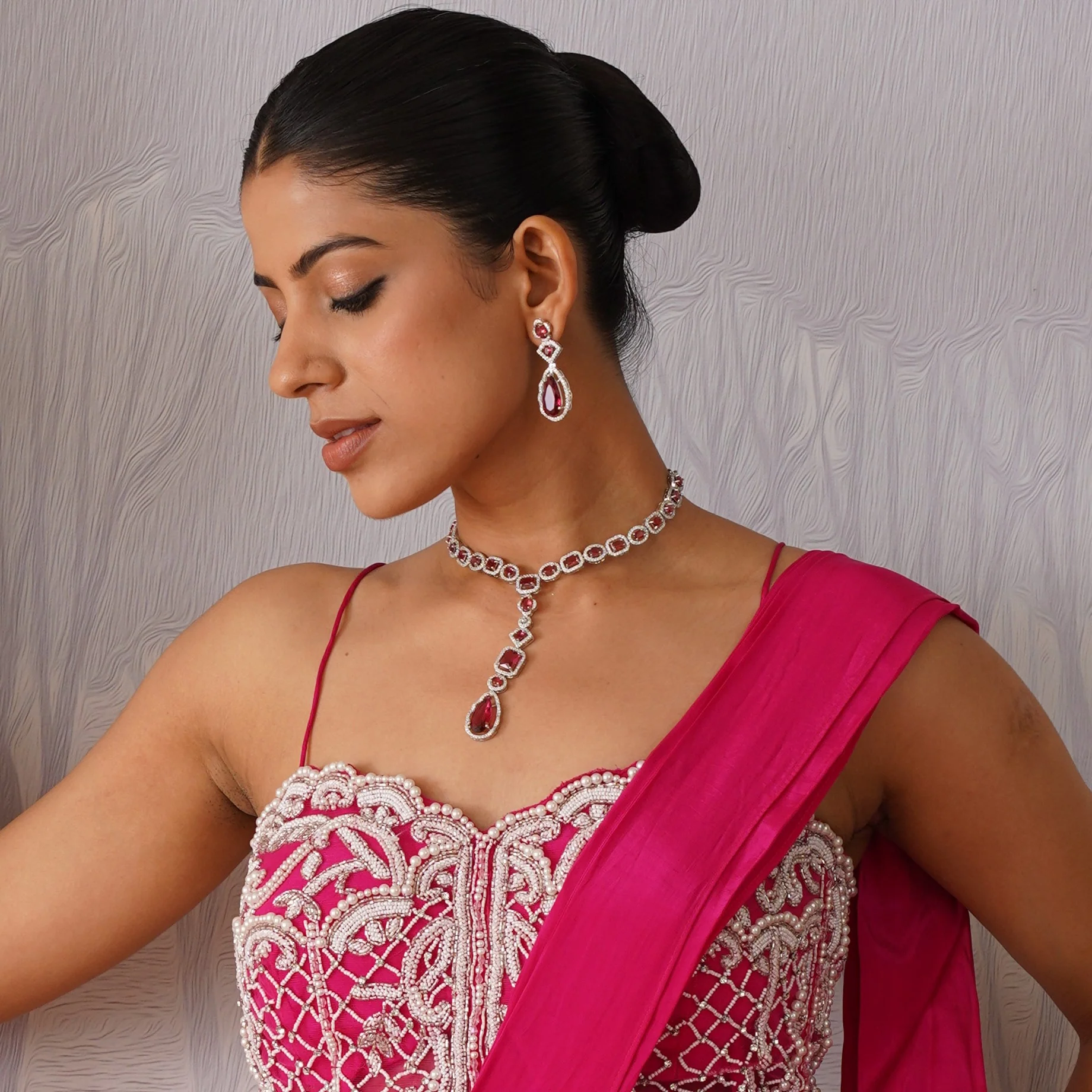 Sophie AD Necklace Set - Ruby Red - Image 4