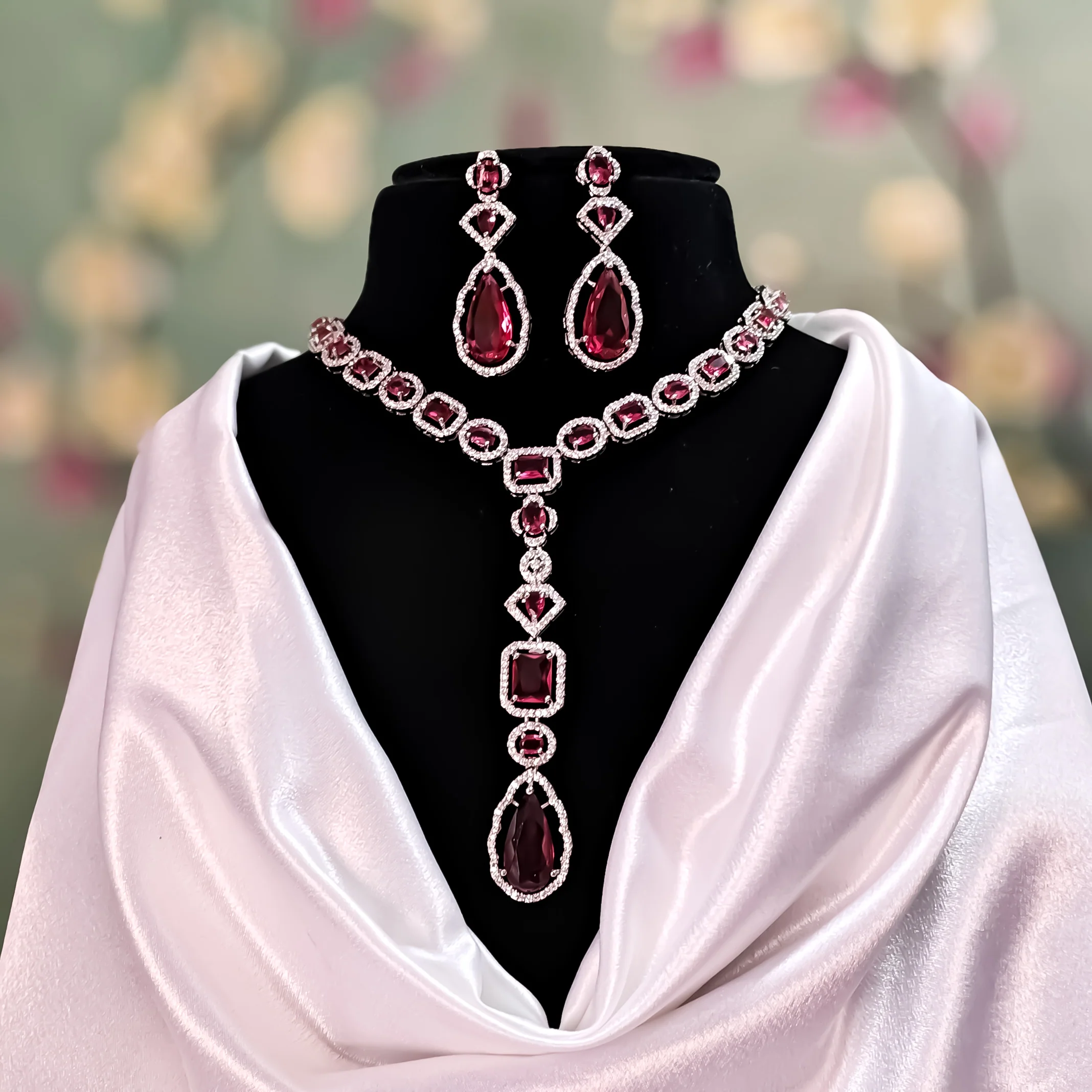 Sophie AD Necklace Set - Ruby Red - Image 6