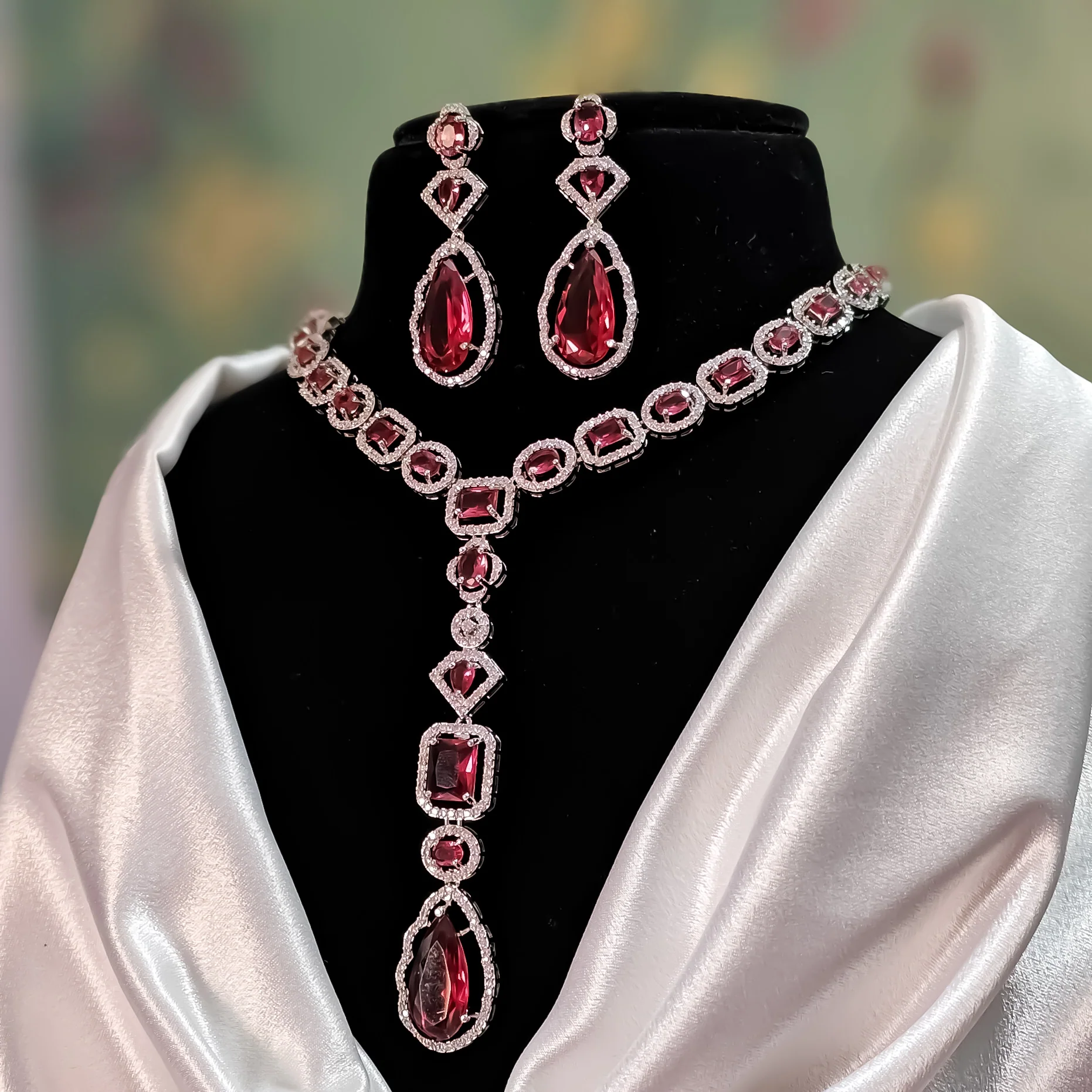 Sophie AD Necklace Set - Ruby Red - Image 8