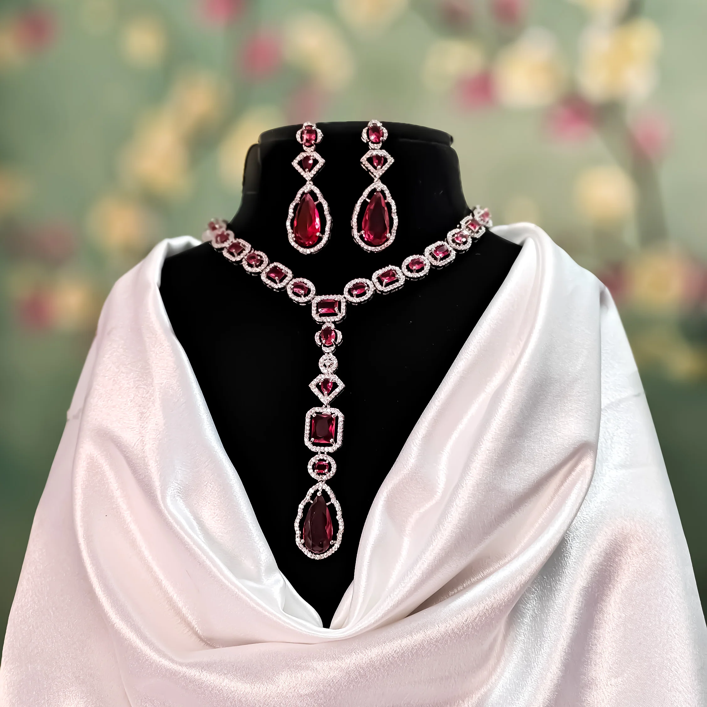 Sophie AD Necklace Set - Ruby Red - Image 9