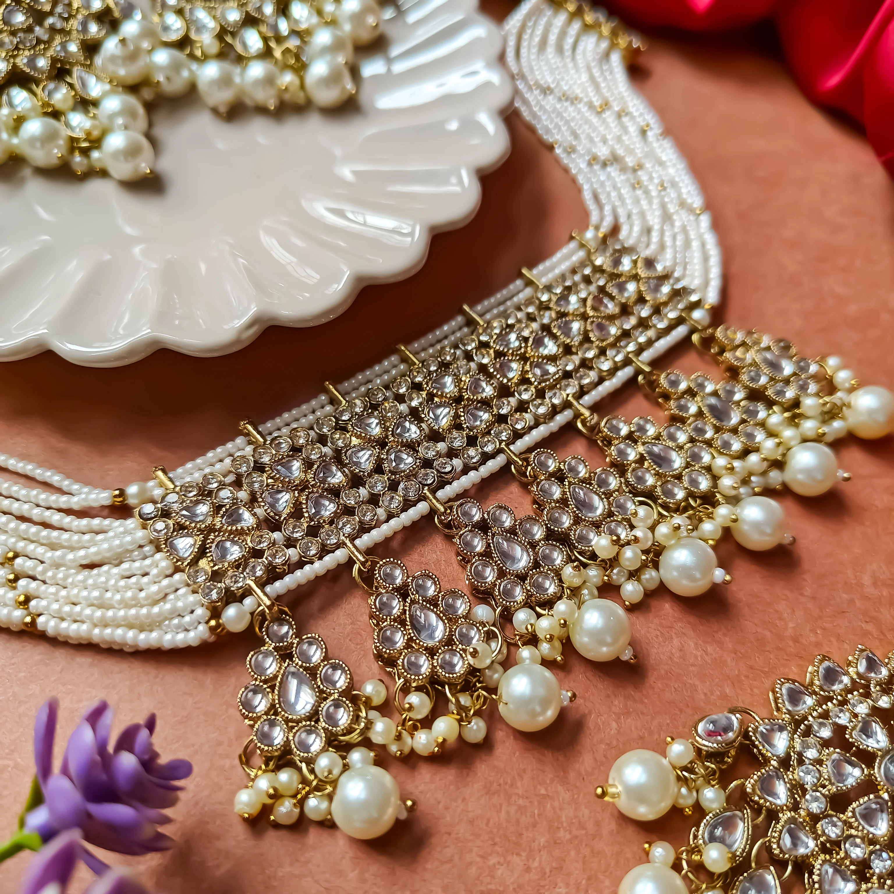 Sreeja Golden Necklace Set - Image 7