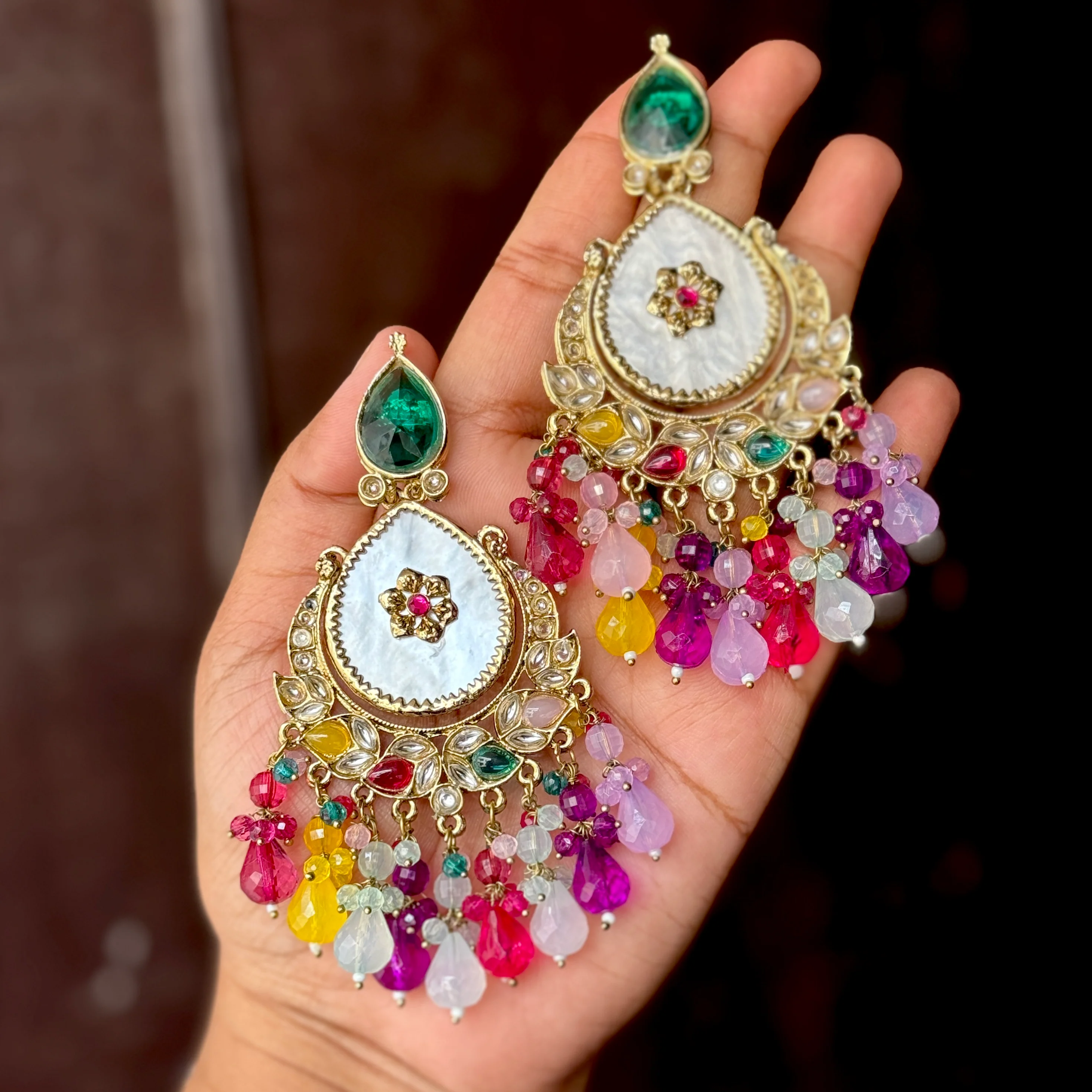 Suhana Chandbali Earrings - Multi - Image 4