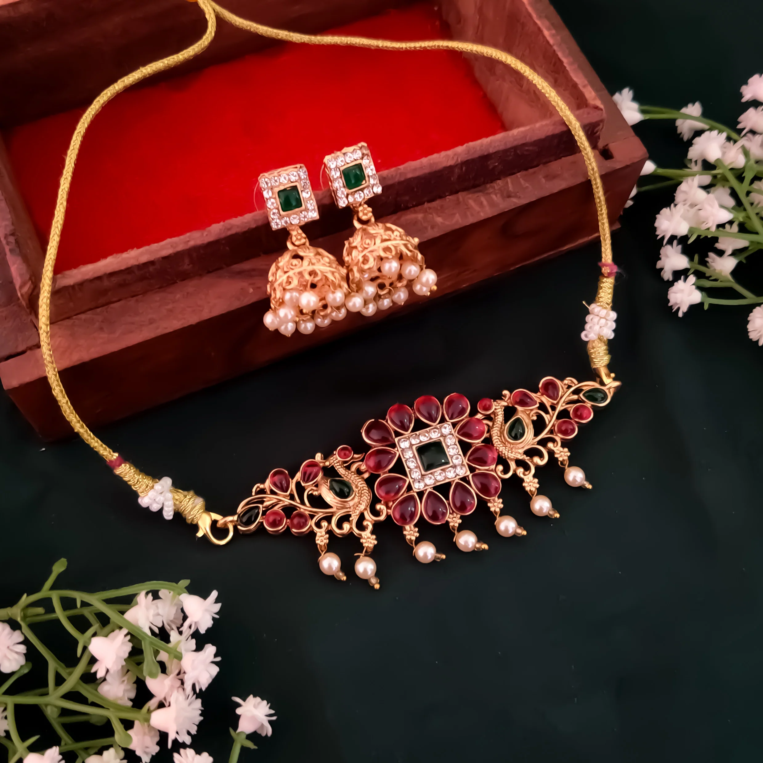 Baruni Choker Necklace Set - Image 2